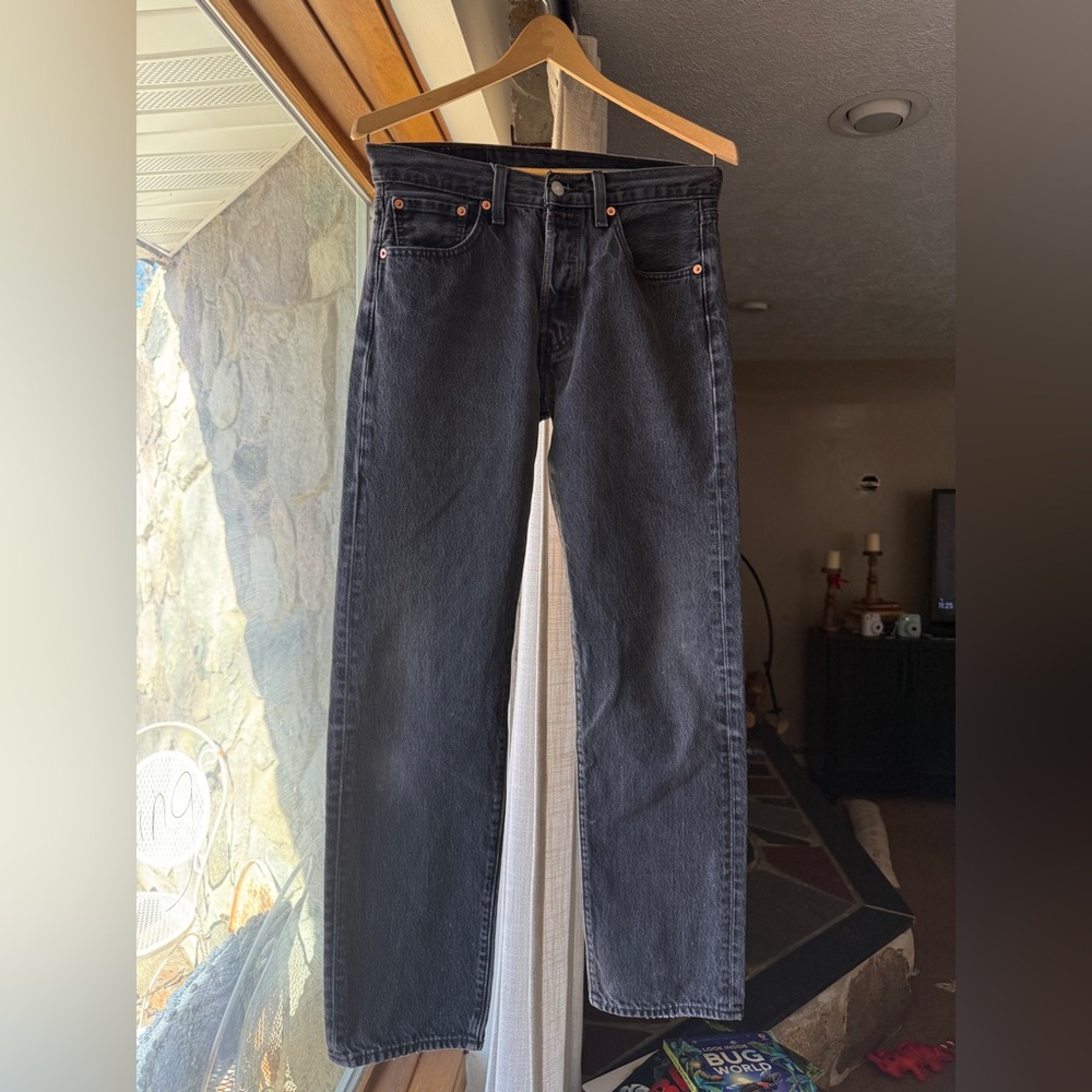 501 Levi's washed black Straight-Leg Jeans with 30/32